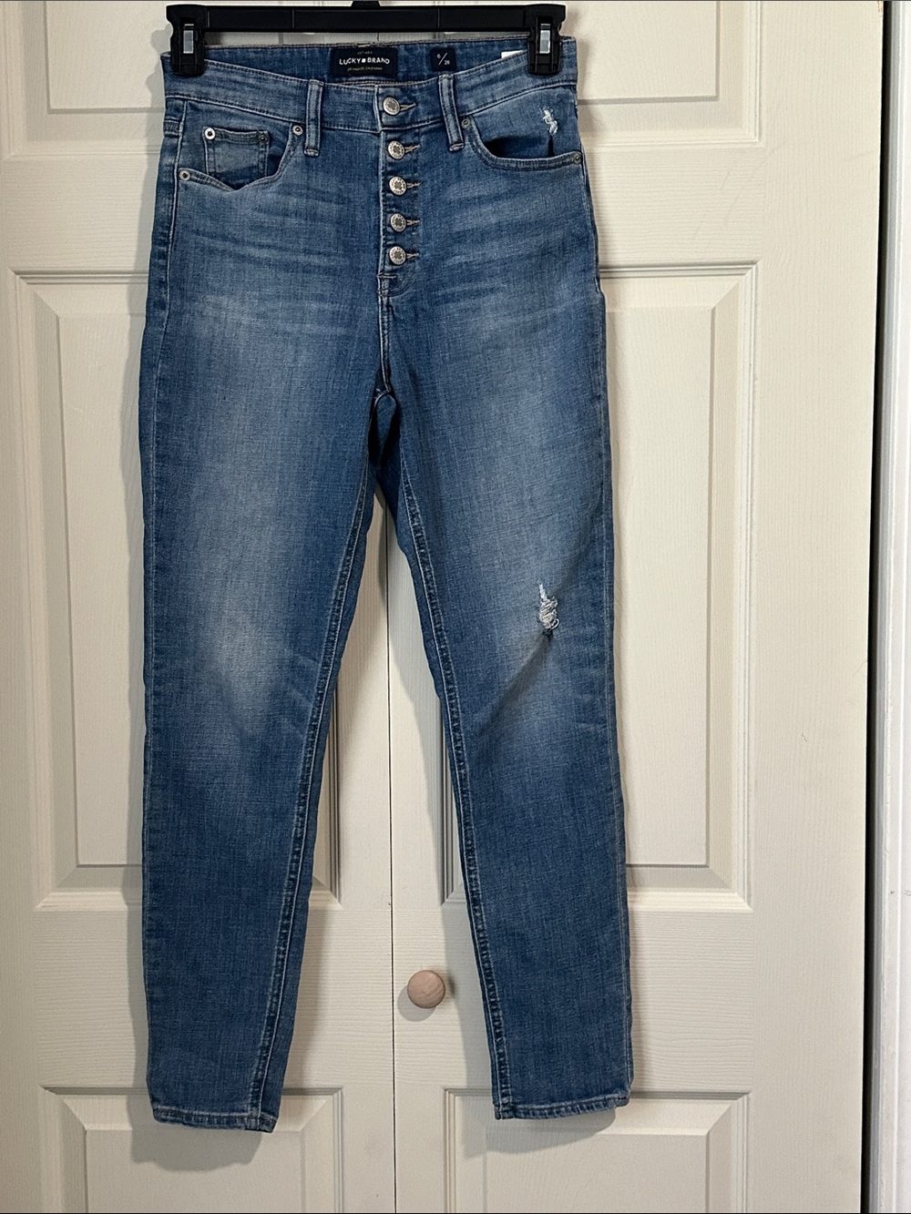 Lucky Brand High-Rise Slim Straight Jeans - Blue Wash- button fly